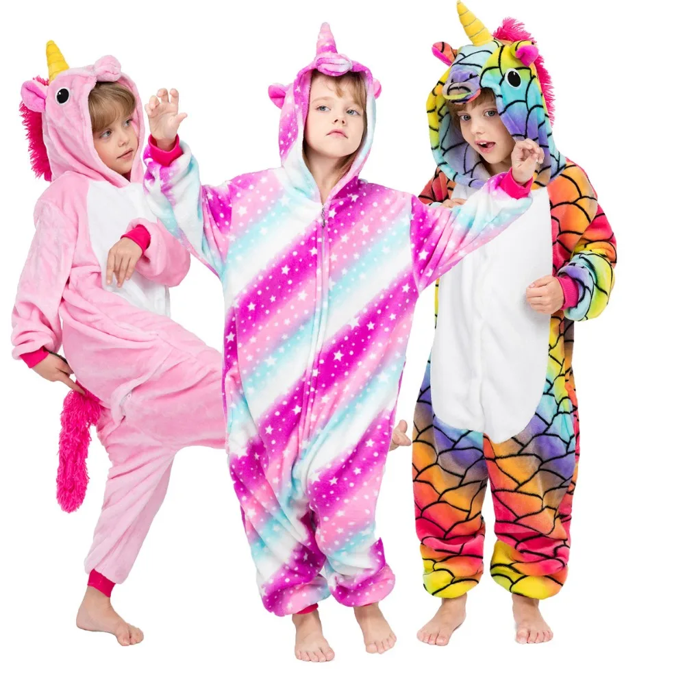 Kigurumi Children's Pajamas for Boys Girls Unicorn Kids Onesies Animal Winter Warm Pajamas Pegasus Children Sleepwear 4-12T Kigurumi Children's Pajamas for Boys Girls Unicorn Kids Onesies Animal Winter Warm Pajamas Pegasus Children Sleepwear 4-12T
