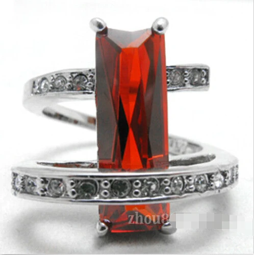 

FREE shipping> >>>GP White use Crystal red crystal ring size: 7 8 9 10