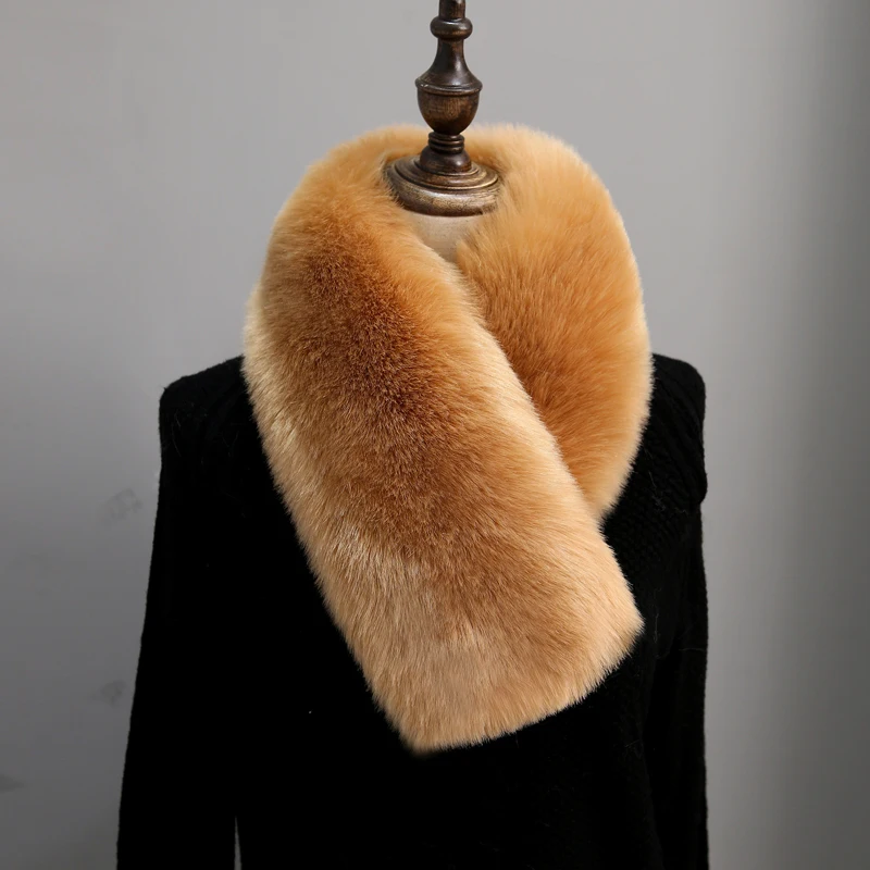 

Lady Blinger super soft fux fox fur scarf multi color big size fake fur shawl fake fur collar thick winter rabbit fur scarves