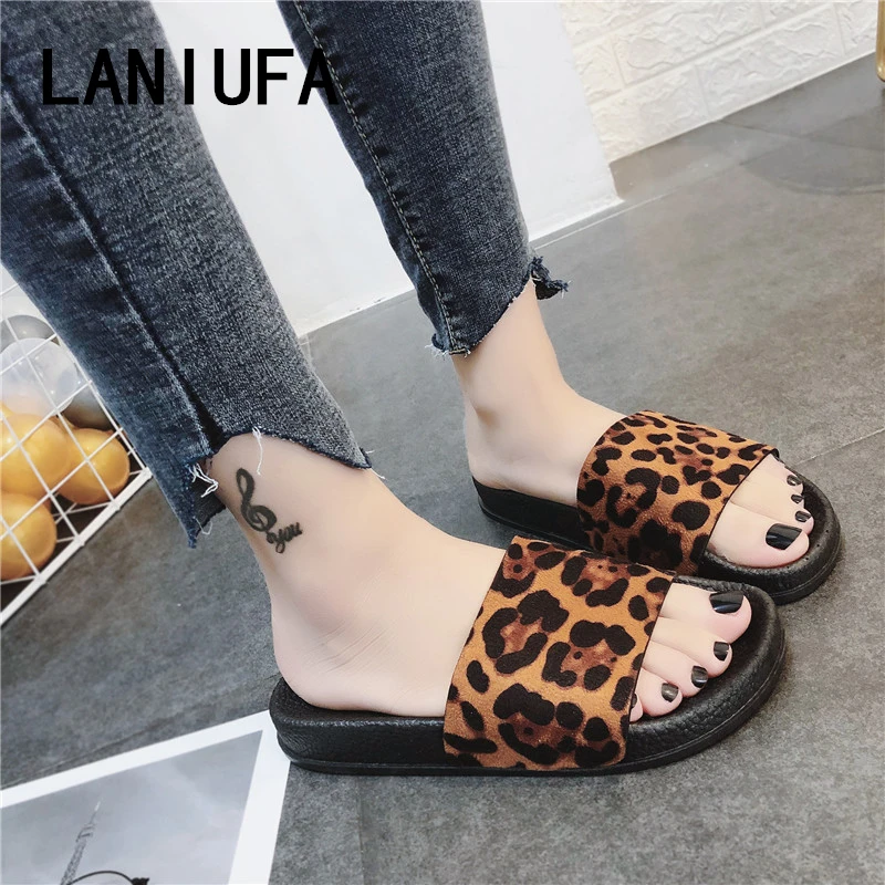 

women Casual slippers sandals women Comfort Gladiator outdoor Indoor slip on Leopard flats Casual Slides Flip Flops women #532