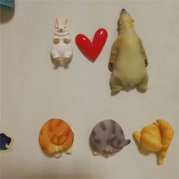 Cute Lazy Sitting Pets Animals Tiger Rabbit Dog Cat Lifelike pvc toys fridge magnets - Buyer's Show 4