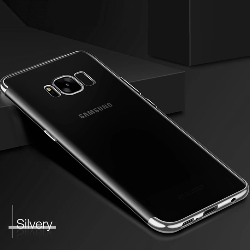 Покрытие Мягкий силиконовый чехол для samsung Galaxy S8 S9 S6 S7 край A3 A5 A7 J3 J5 J7 Prime J4 J6 J8 A6 A8 плюс крышка - Цвет: Серебристый