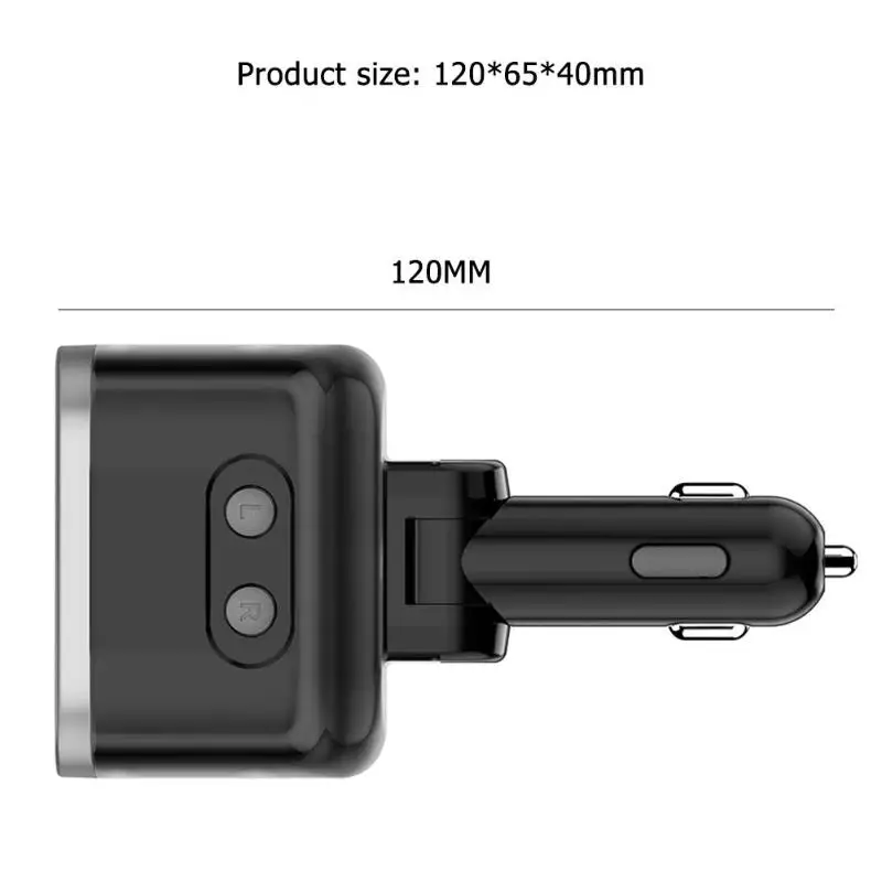 80 Вт 2-розетки машинная Зажигалка для сигарет сплиттер двойной USB+ Тип C Зарядное устройство 12 V/24 V DC удлинитель для головок Мощность адаптер с Напряжение Дисплей