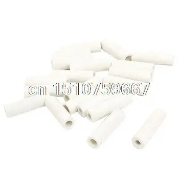 

20 Pcs Cylindrical Ceramic Insulation Pipe Tube White 12mmx6.2mmx42.6mm