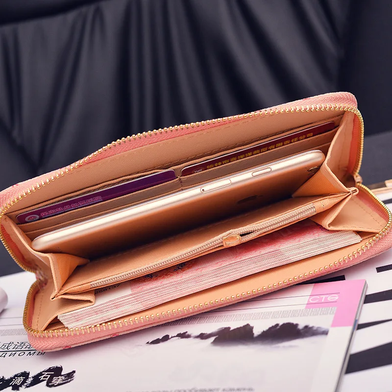 New Women's Wallet Korean Zippers Long Money Handle Bag Multiple Card Position Money Folder Handle Bag Cartoon Patterns 022 New Women's Wallet Korean Zippers Long Money Handle Bag Multiple Card Position Money Folder Handle Bag Cartoon Patterns 022