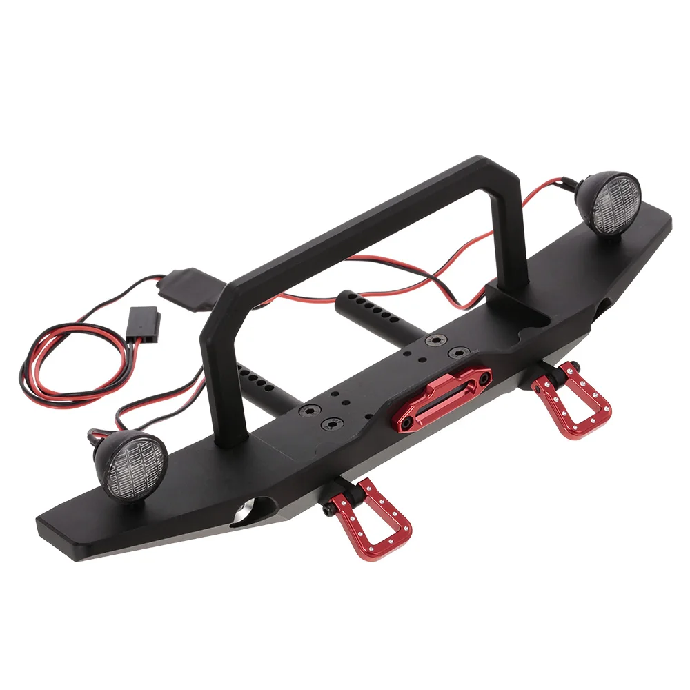 

RC Car Metal Front Bumper Bull Bar with LED Headlights Winch Mount Seat for TRAXXAS TRX-4 Off-road RC Rock Crawler