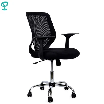

95150 Black Office Chair Barneo K-139 Fabric and Mesh high back plastic armrests withgas lift roller free shipping in Russia