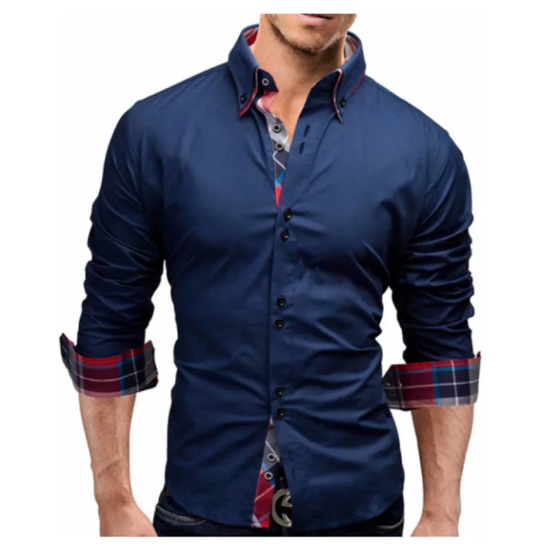الرجال قميص 2018 ربيع جديد العلامة التجارية للرجال يتأهل اللباس قميص الذكور طويلة الأكمام عارضة قميص camisa الغمد الحجم M-3XL