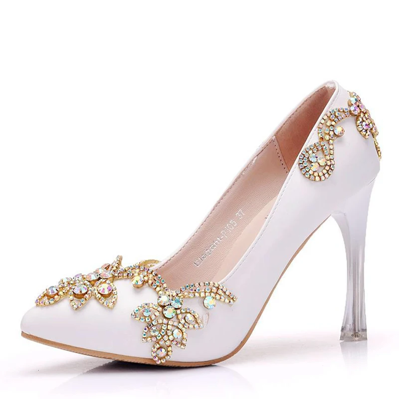 Mujeres Color Bombas Blanco Punta Partido Tacón Alto Strange 11 Heels white Prom Vestir Heels Boda Plataformas Estrecha Novia Zapatos Rhinestone 11cm Heel De Red 7EZZOq5
