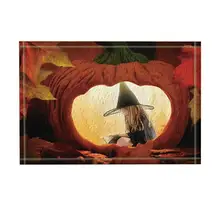 Хэллоуин Декор милая девушка с шапка для косплея чтения в тыкве коврик для ванной нескользящий коврик двери пол вход передней двери коврик