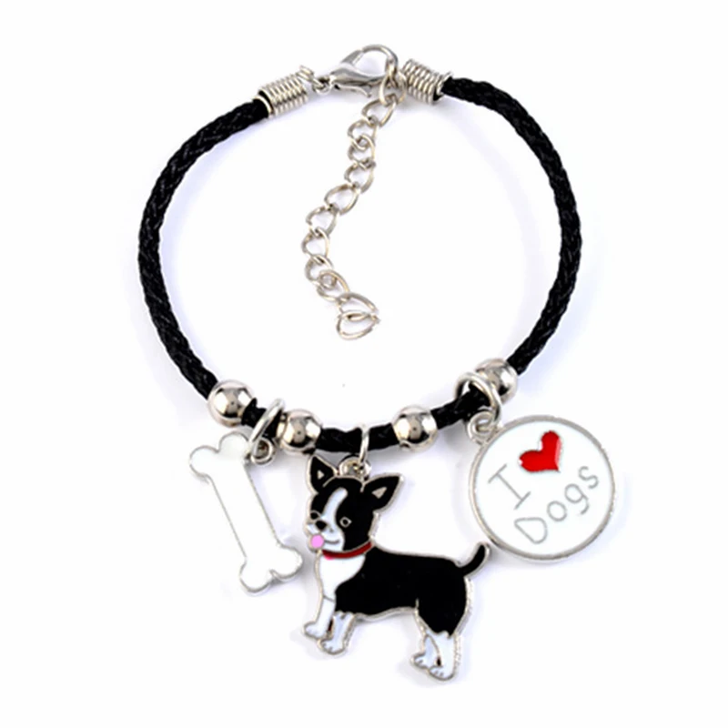 Очаровательный браслет с французским бульдогом, браслеты для женщин и девочек, серебряный цвет, подвеска в виде собаки, цепочка, женский браслет, ювелирное изделие, для женщин - Окраска металла: Chihuahua