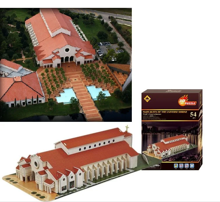 3D puzzle DIY toy paper building model assemble Imam reza holy shrine Iran dome