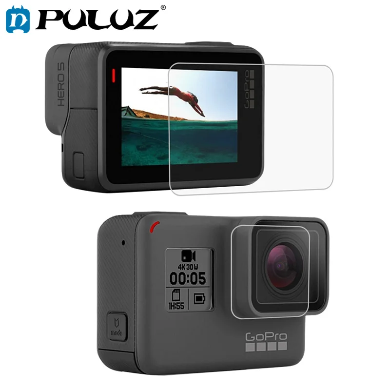 PULUZ закаленное стекло для GoPro HERO 7 объектив HD экран протектор+ ЖК-дисплей Закаленное стекло пленка для GoPro Hero
