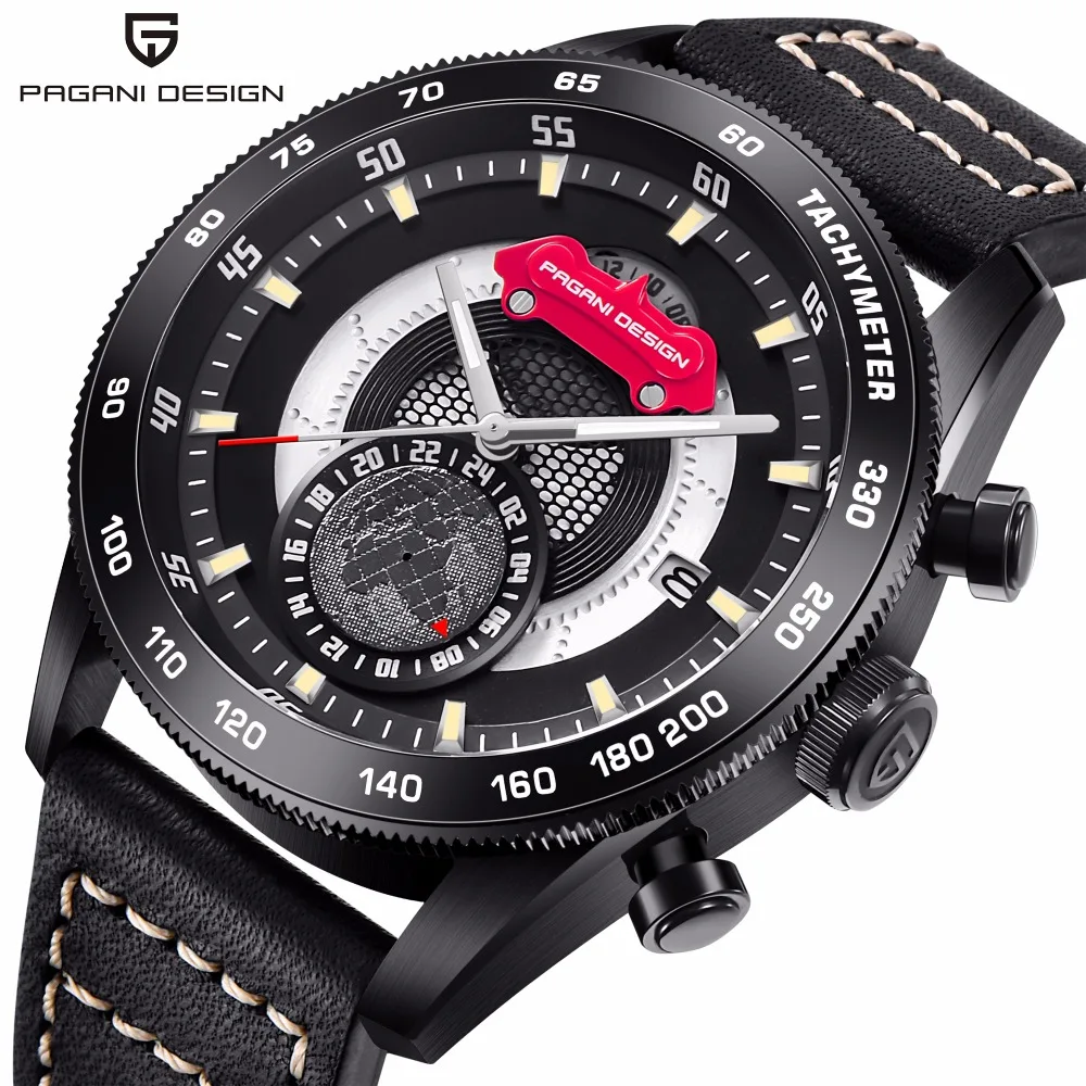 2018 Pagani Fashion casual Leather Band Men's Sports Watch Waterproof Military Male wristWatch Business unique Relogio Masculino