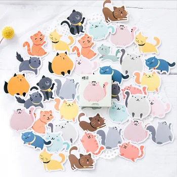 

45 pcs/lot Creative Color cat mini paper sticker Decoration DIY Calendar Scrapbooking Sticker Stationery kawaii label stickers