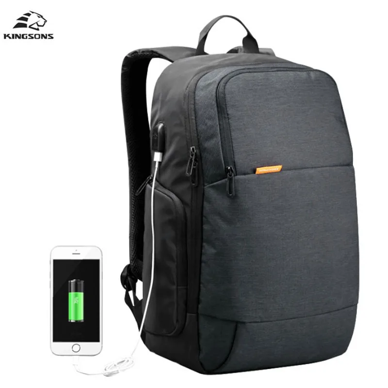

Kingsons Backpack Men USB Charge 15.6 inch Anti theft Notebook Computer Backpack Student Waterproof School Bags For Teenagers