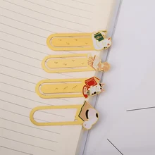 Книжная школьная офисная Закладка мультяшная Погонная Книга маркеры Kawaii котята металлическая Закладка канцелярские принадлежности кошка книжная Марка
