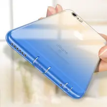 

Luxury Gradient Color Clear Phone Case for iPhone 8 6 6S 7 Plus Slim TPU Soft Silicone Transparent Back Cover for iPhone 5 5S SE