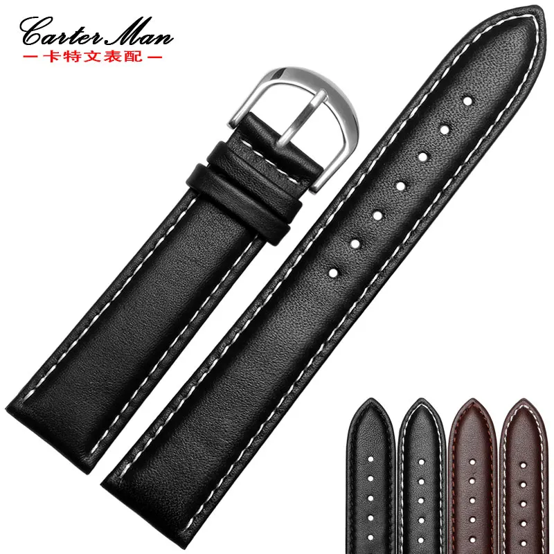 Ремешок для часов из натуральной кожи мужчин и женщин 18 мм 19 20 21 22 мм|genuine leather watch