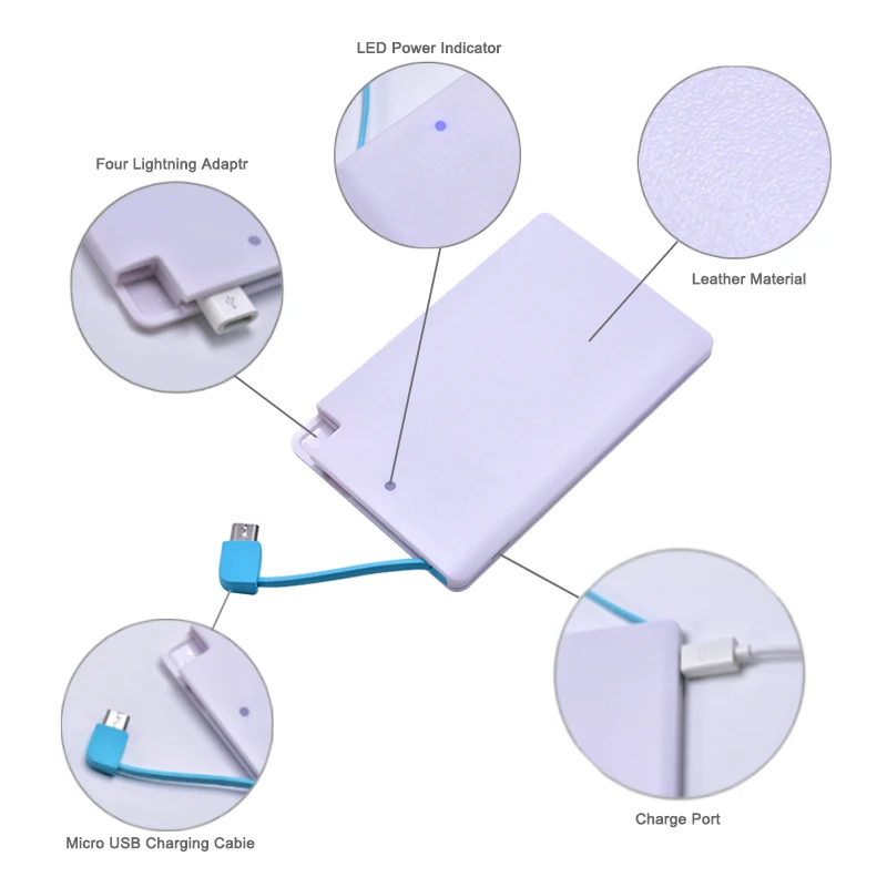 2 в 1, ультра тонкий внешний аккумулятор, 3000 мА/ч, портативное тонкое зарядное устройство, резервный внешний аккумулятор, Мобильный Встроенный кабель, внешний аккумулятор