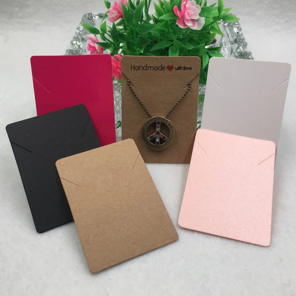 200pcs 7*5cm Kraft Paper Necklace/Pendant Cards Jewelry Packing Cards for jewelry accessory