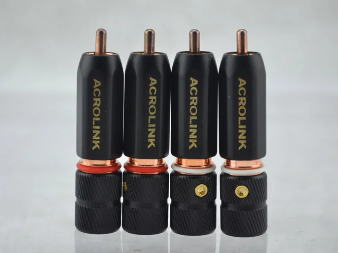 

4Pieces PF-120 Solid Copper RCA Plug 9mm Cable Connector RCA Audio Cable Plug Adapter HIFI