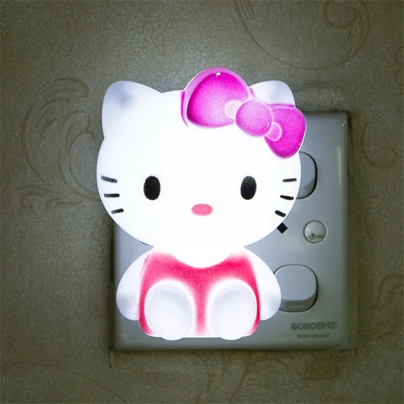 Tanbaby Cute led Novelty night light Hello Kitty AC85 265V Wall Plug