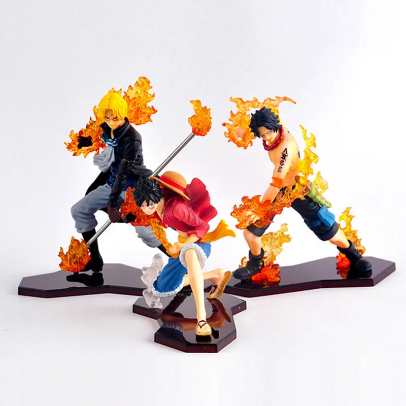 3 шт./лот японское аниме One Piece Flame Three Brothers Luffy Ace Sabo ПВХ фигурка модель куклы игрушки