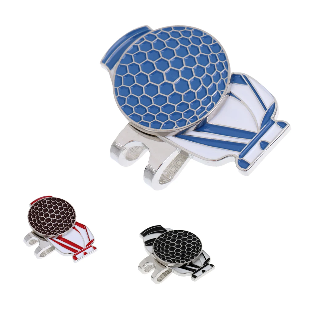 Black / Red / Silver Magnetic Hat Clip with Golf Ball Marker -Using magnet Stick on off-Golf Bag Design for Golf Lovers