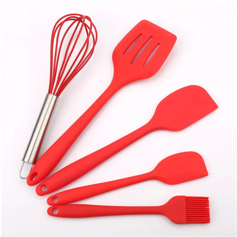 5pcs/set silicone kitchen Cookware Set Cooking Tool Dinnerware spatula
