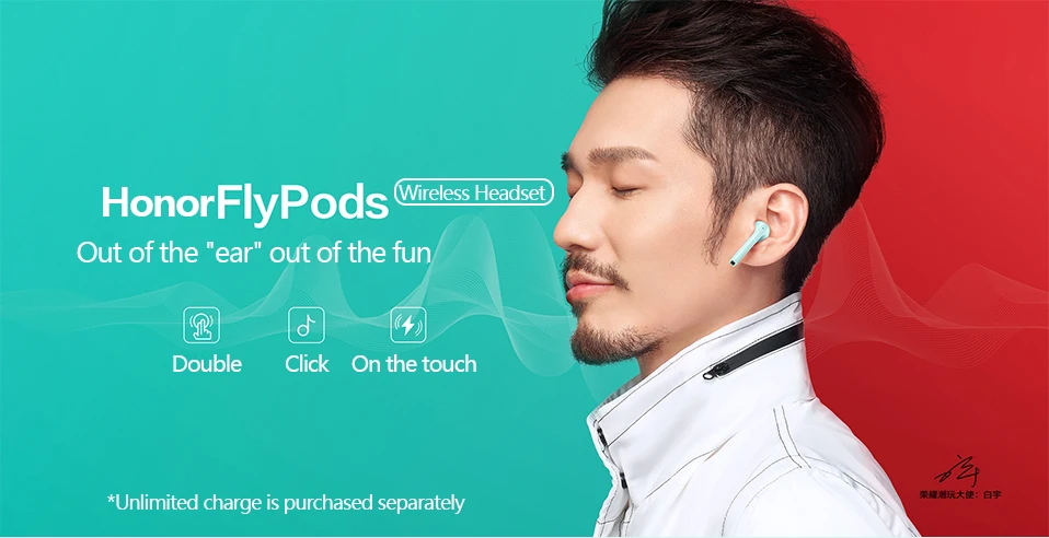 Original HUAWEI Honor FlyPods Bluetooth Earphone Wireless Headset With Mic Voice Control Unlock Handfree Honor Bluetooth Headset (1)