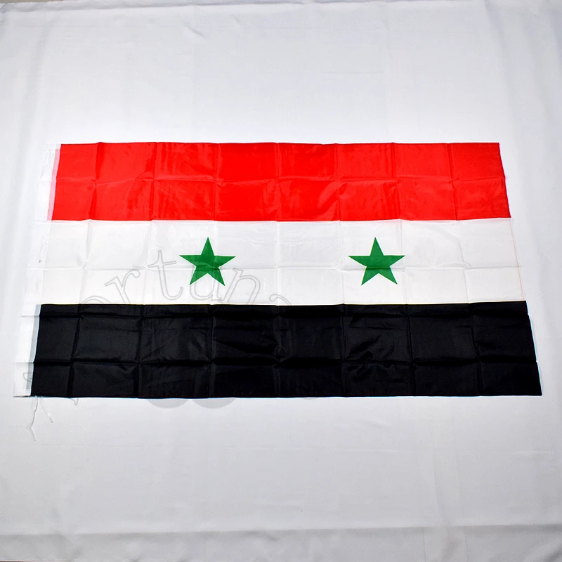 

Syria 90*150cm The Syrian Arab Republic Syrian two star flag Banner Free shipping 3x5 Foot Hanging Home Decoration flag