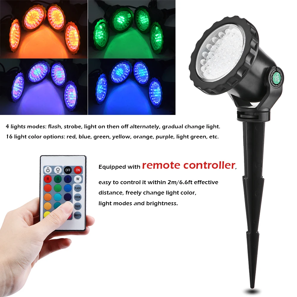 4 шт./компл. RGB садовый Точечный светильник 10 Вт IP65 уличный Светодиодный точечный