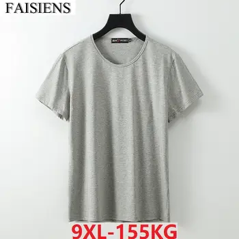 

High Quality 8XL 9XL Men T-Shirt Mercerized Cotton Tops Tees Summer Plus Size Big Oversize 5XL 7XL 150KG 64 Short Sleeve T Shirt
