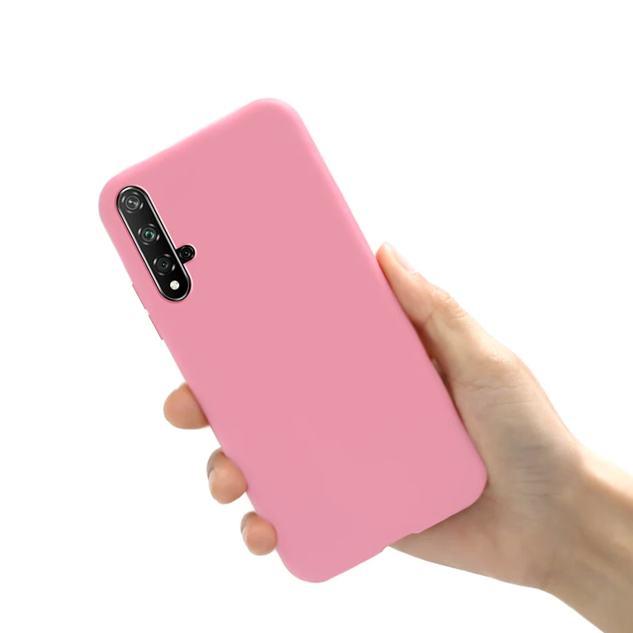 Чехол для huawei Nova 5 T противоударный жесткий чехол для телефона ярких цветов Дизайн ТПУ силиконовый мягкий чехол для задней крышки для huawei Nova 5 T Nova5T - Цвет: Pink