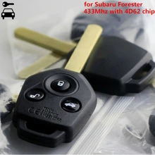 Auto Remote Key 3 Tasten 433MHz 4D62 Chip für Subaru Forester Smart Schlüssel 2008 2009 2010 2012 2013 2014 mit No.65 Schlüssel
