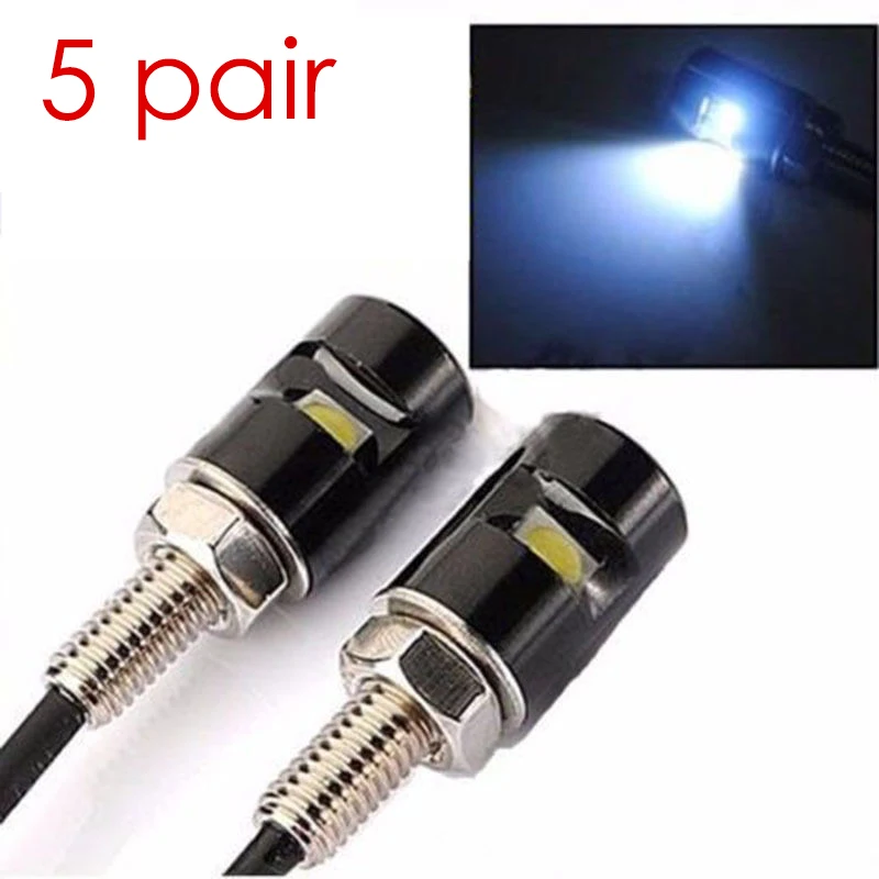 

5 pairs Led License Plate Light Universal LED Motorcycle Car Number License Plate Bolt Screw Tail Light Lamp Bulb