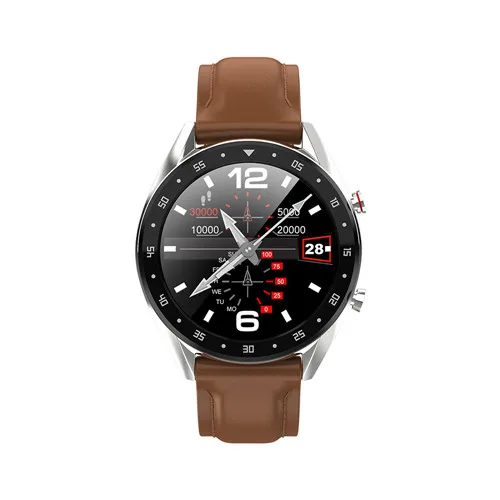 Brown leather strap Смарт-часы Bluetooth спортивные часы на запястье ECG+ PPG вариабельности сердечного ритма дней сердечного ритма крови Давление Тесты IP68 Водонепроницаемый моды для мужчин и женщин - Цвет: Brown leather strap
