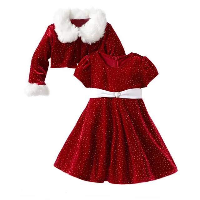 formal dress children clothing set Baby Girl Dress+girl coat Dress set