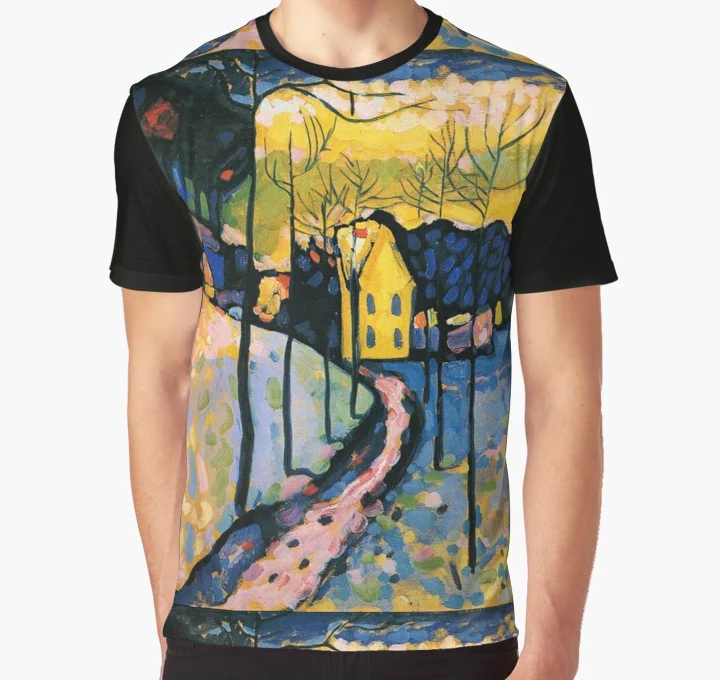 

All Over Print T Shirt Men tshirt Colourful Landscape Kandinsky Painting Full Print Big Print Graphic T-Shirt