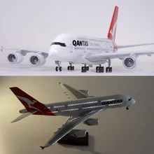 1/160 масштаб 50,5 см самолет Airbus A380 QANTAS авиакомпания Модель W светильник и колесо литой пластик смолы самолет для сбора