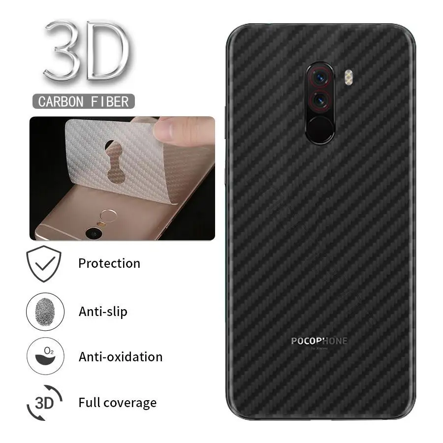 

5Pcs For Xiaomi Pocophone F1 Redmi 6 Pro Mi 8 9 SE A2 Lite Play Note 5 Pro Carbon Fiber Soft Screen Protector Sticker Back Film