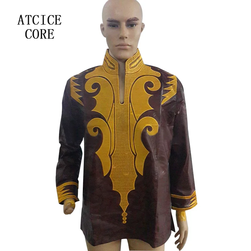 

african bazin riche embroidery man shirt short sleeve LZ20#