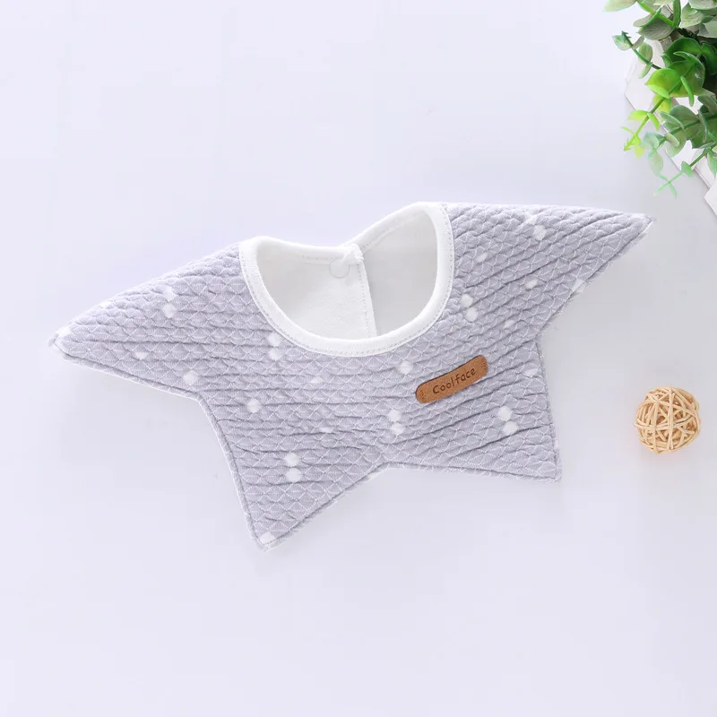 

Baby bib boy girl headscarf bib solid color hexagon star shape cotton baby scarf rice pocket smashing cloth baby supplies
