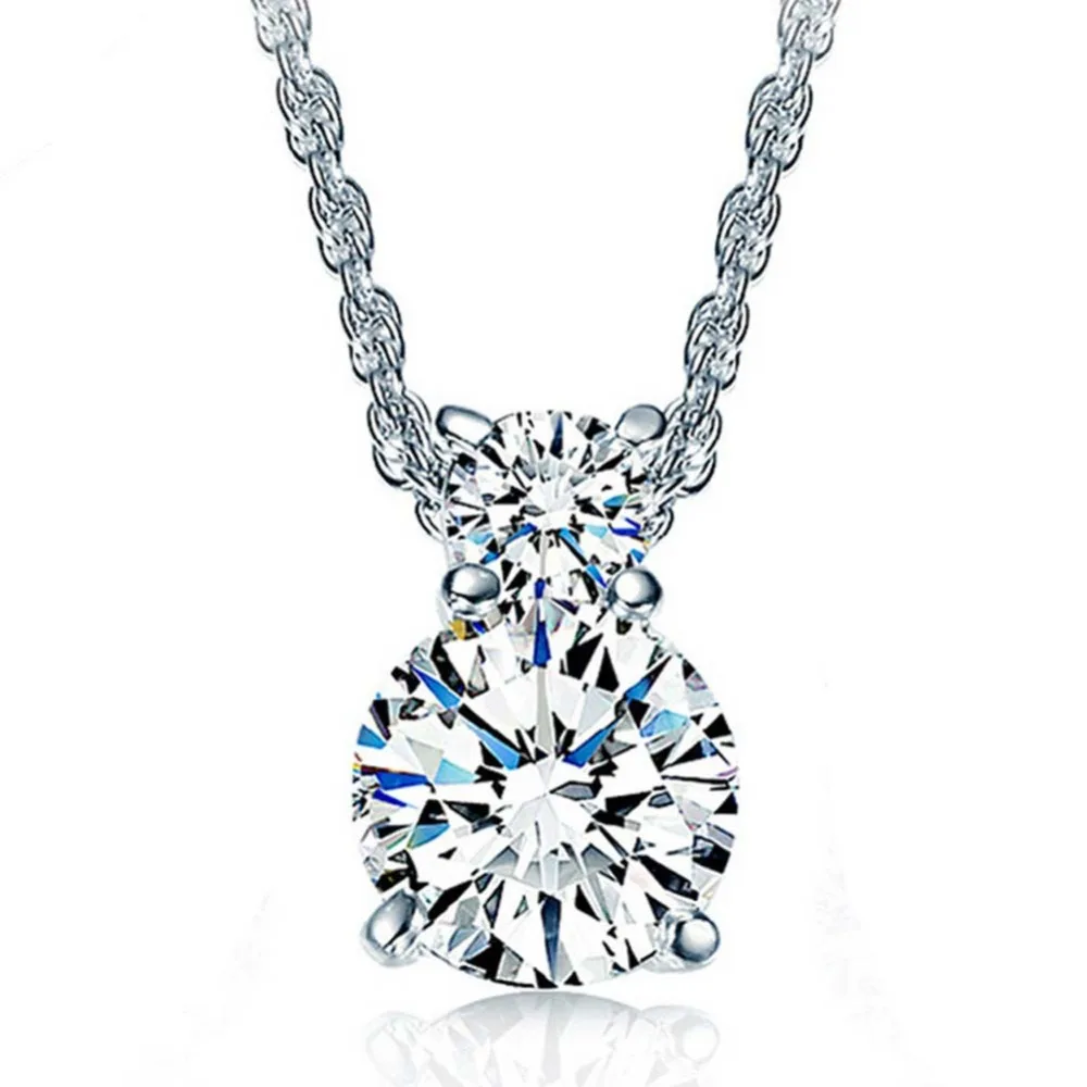 

AAA 100% Silver 925 Necklace Sterling Silver Necklaces & Pendants Crystal Pendants Fine Jewelry FREE SHIPPING