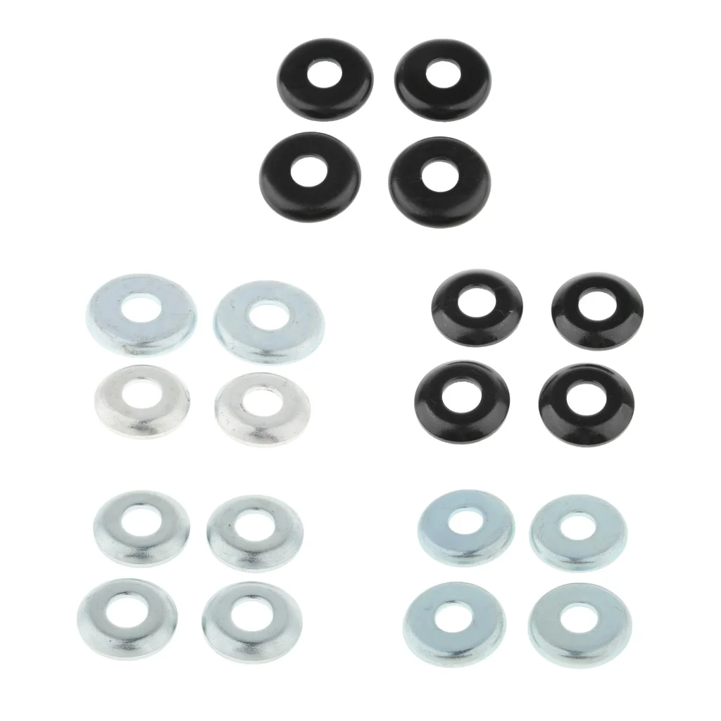 MagiDeal 2 Pair Aluminum Skateboard Truck Cup Replacement Kit Upper/Lower Bushing Washers Skateboard Pivot Cups 