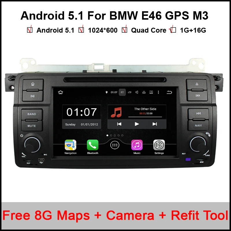 Cheap Free Camera+Map 1024X600 Quad Core Car DVD Android 5.1 for BMW E46 GPS M3 Wifi 3G Bluetooth Radio RDS Canbus Support OBD2 DVR 0 Cheap Free Camera+Map 1024X600 Quad Core Car DVD Android 5.1 for BMW E46 GPS M3 Wifi 3G Bluetooth Radio RDS Canbus Support OBD2 DVR 0