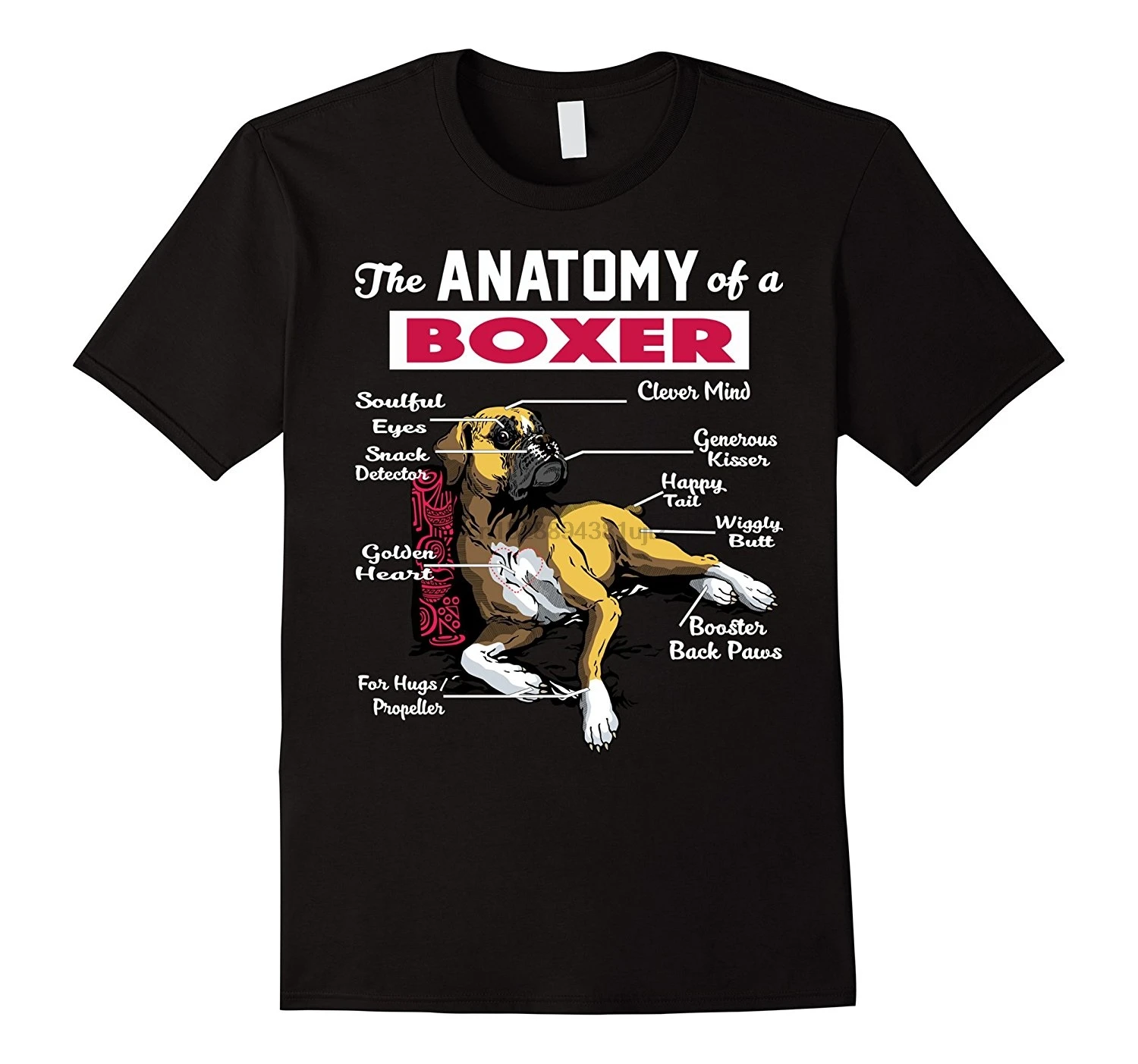 

Anatomy of A Boxer Dog Shirt - Funny T Shirt for Boxer Lover Brand Clothes Summer 2018 New Men Cotton T-Shirt