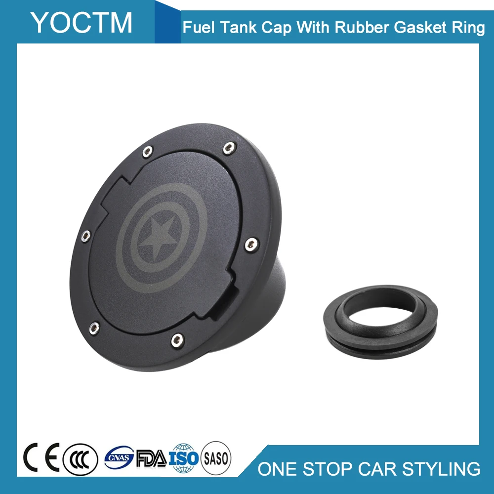 2 PCS Car Fuel Tank Cap With Rubber Gasket Ring Exterior Decoration Stickers Accessories for Jeep Wrangler 2007-2017 Car Styling 2 PCS Car Fuel Tank Cap With Rubber Gasket Ring Exterior Decoration Stickers Accessories for Jeep Wrangler 2007-2017 Car Styling