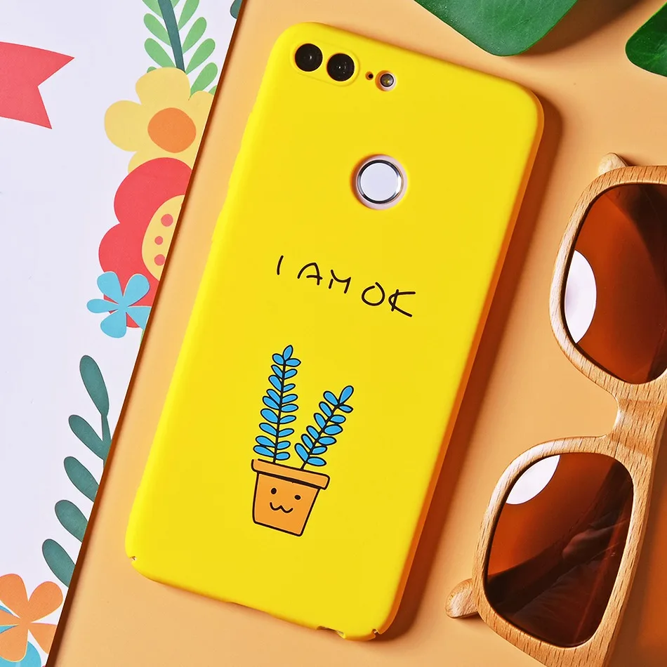 TOMKAS Cute Cartoon Giraffe Case on for Huawei Honor 9 Lite 10 Floral Yellow Hard Phone Case on Honor 7A 7C 7A Pro Back Cover    (3)